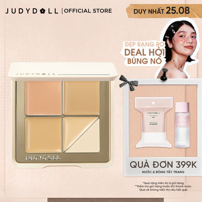 Kem Che Khuyết Điểm 5 Ô JUDYDOLL Concealer Palette Che phủ tốt Triệt sắc Bắt sáng Che quầng thâm Lâu trôi Ẩm mịn Không mốc nền 6g