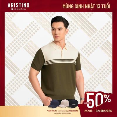 Áo Polo casual dệt kiểu len ARISTINO dáng Regular Fit APSU030Z