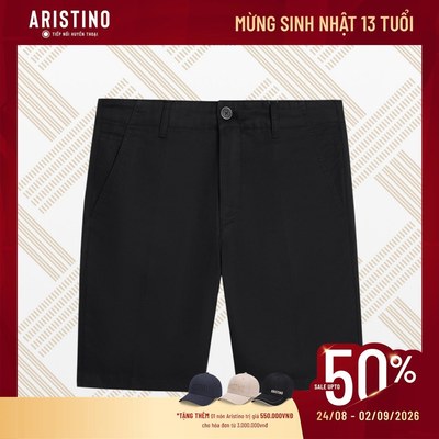 Quần short nam ARISTINO BUSINESS Casual cotton mềm mịn 1SOU02AZ