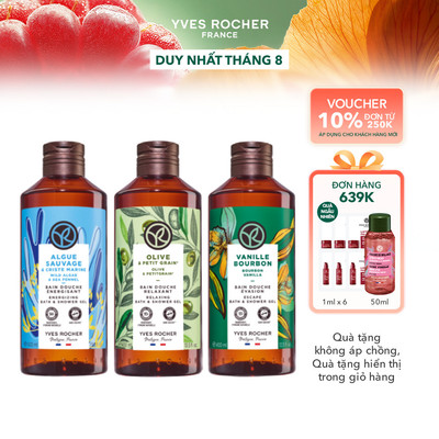 Combo 3 sữa tắm thiên nhiên hương oliu - biển - vani Yves Rocher 400mlx3