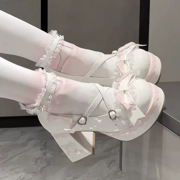 Mới Đế Dày Dày Gót Cao Gót lolita Giày Da Nhỏ Nữ Chính Hãng lolita Mary Jane Giày Đơn20260826