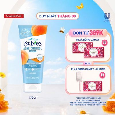 Sữa rửa mặt tẩy tế bào chết ngừa mụn St.ives chiết xuất Trái Mơ 170g