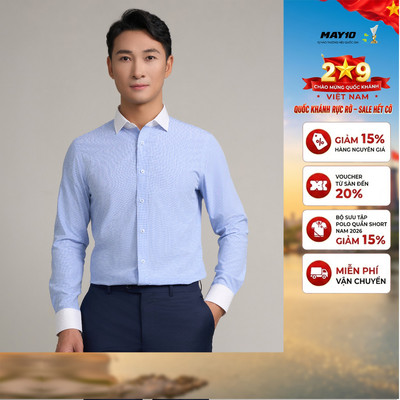 Áo Sơ mi nam dài tay May 10 form SlimFit mã 010124257TTCV5 AK440
