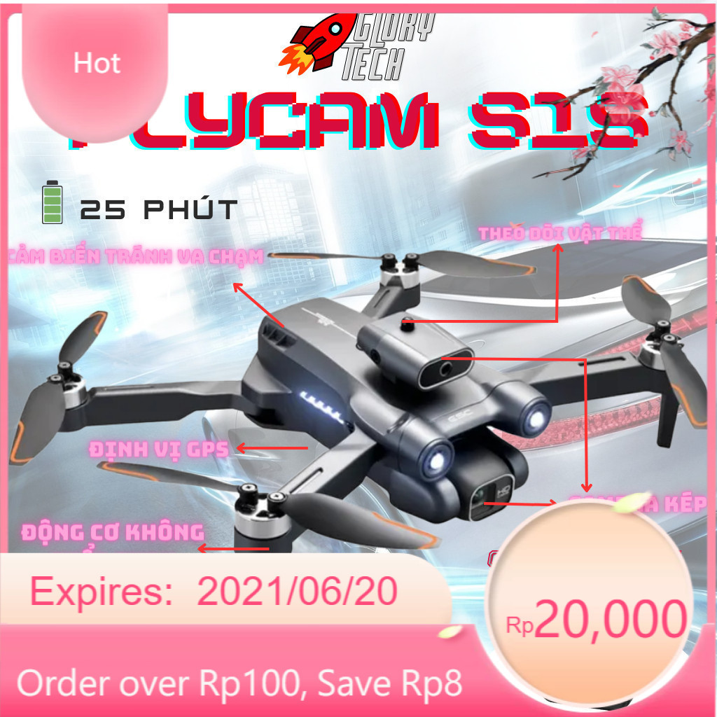 Flycam S1S camera 8K S1S PRO, Flycam mini có thể so sánh với flycam f11s pro 4k, không chổi than cảm
