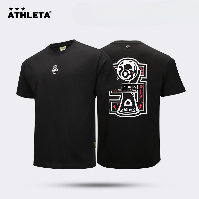 ATHLETA 2034 Bóng Đá Theo Chủ Đề Lưng In Hình 100% Cotton Cao Cấp Tay Ngắn Nam Chạy Bộ Tập Thể Thao 