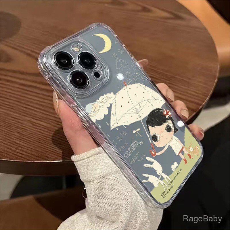 Ốp Điện Thoại Sáng Tạo Graffiti Ô Cô Gái Thích Hợp Cho iPhone 12 13 14 promax 15promax 16promax 17pr