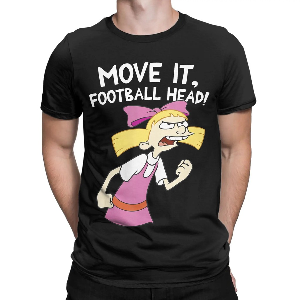 [Truyền nhiệt mực trắng] Hey Arnold Hey Arnold Anime In họa tiết Nam Áo thun ngắn tay cổ tròn 100% C