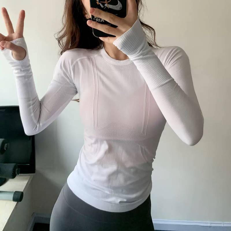 Sports Running Fitness Quick-Drying Clothes Breathable Long Sleeves Yoga T-shirt Women's Spring Spor