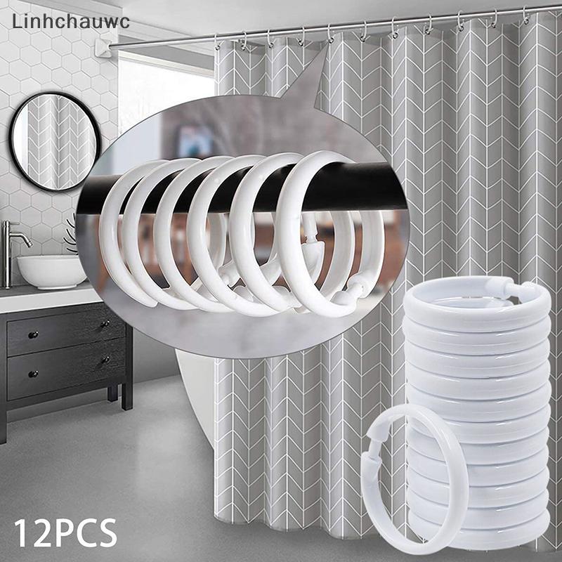 Linhchau 12 chiếc vòng Rèm mở vòng vòng vòng Vòng kẹp rèm tắm cho rèm cửa và Thanh treo rèm VN