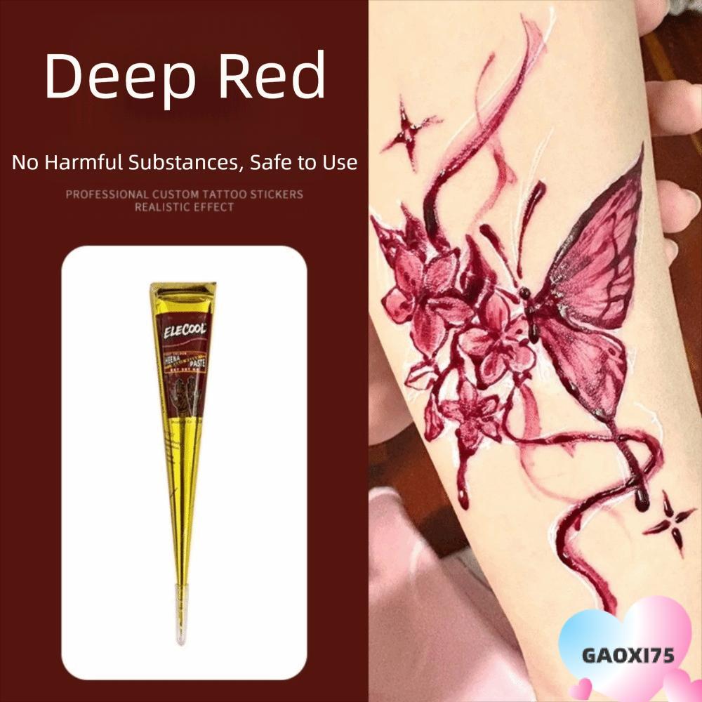 GAOXI75 Henna Tattoo Cream, Tạm thời Dễ sử dụng Henna Paste Cone, Kem Henna Bán vĩnh viễn Đen Nâu Nâ