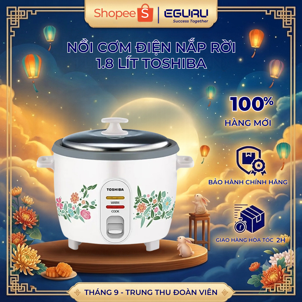 Nồi cơm điện nắp rời 1.8 Lít Toshiba RC-18MH2PV(W) / RC-18MH1PV(F) /  RC-18MH2PV(F)