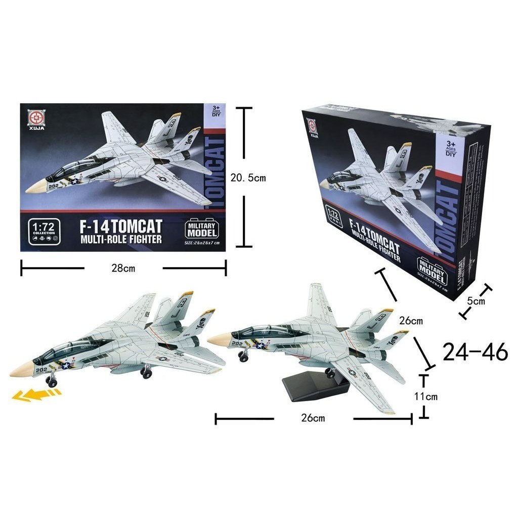 Mô hình máy bay Tomcat 1: 72 F / A-18F / F14 DIY, Đồ chơi lắp ráp sưu tập cho bé trai trẻ em