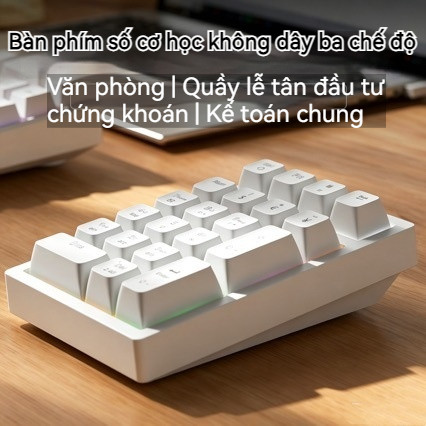 Bàn Phím Số Cơ 21 Phím Numpad Rời Kết Nối USB Cho Laptop – Kế Toán Văn Phòng – Đèn LED Dễ Thương