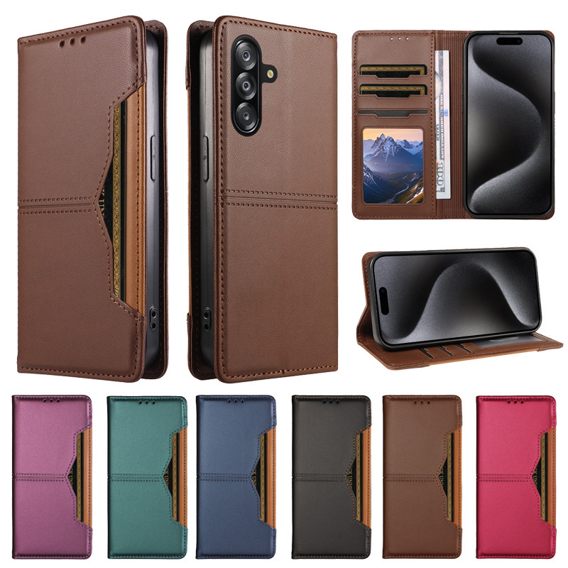 Fundas Ví Từ Tính Dành Cho Samsung Galaxy A56 A36 A26 A16 A06 4G M06 F06 5G Flip Cover Điện Thoại Tú