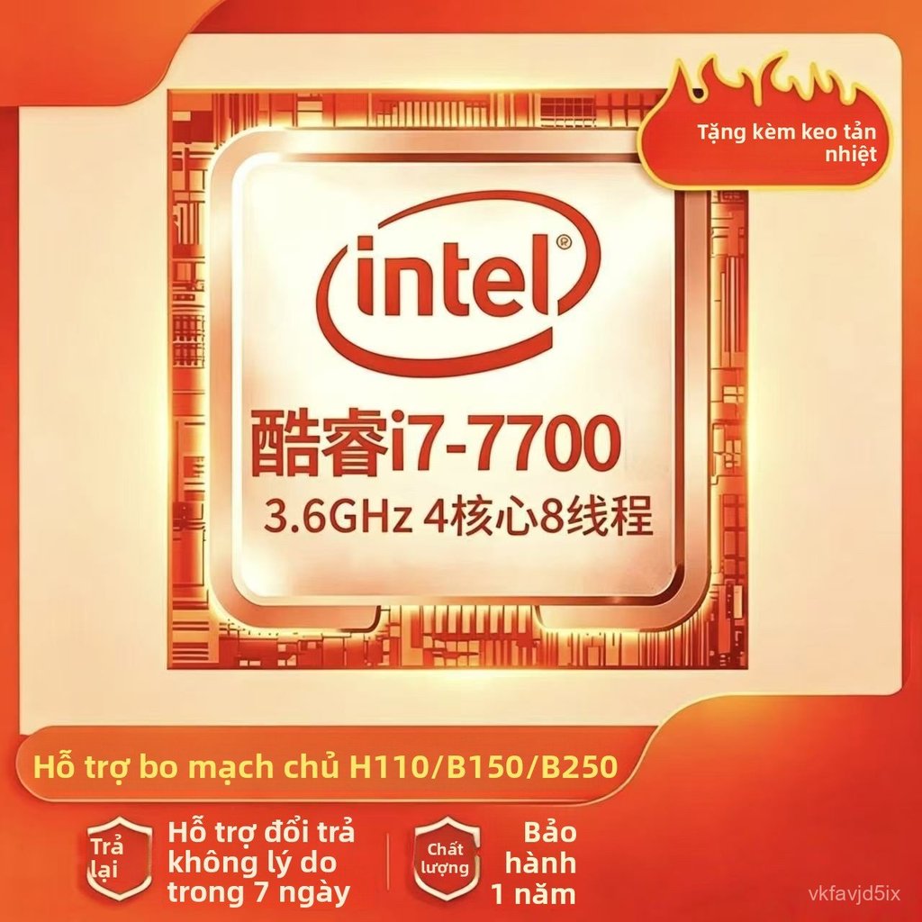 CPU Intel Core i7-7700 4 nhân 8 luồng socket 1151 máy để bàn hàng tray chính hãng