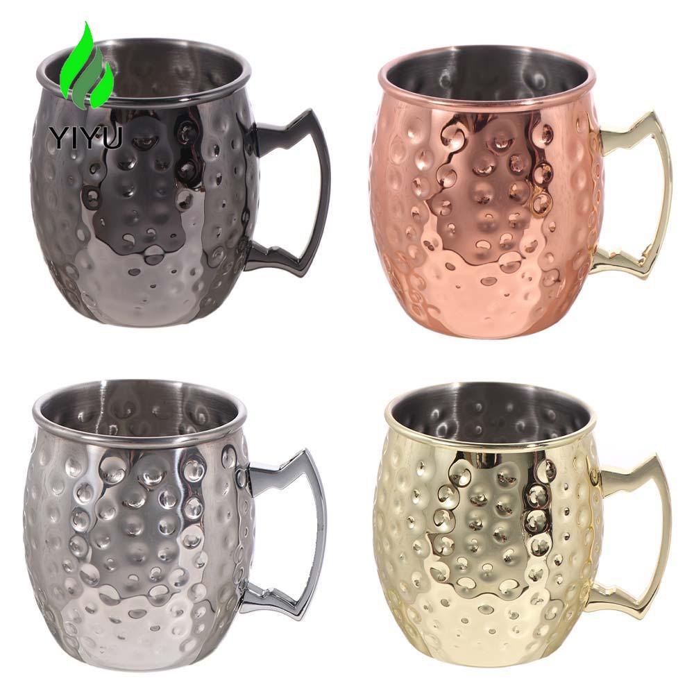 YIYU Moscow Mule Mug, Cốc rượu Drinkware Cốc thép không gỉ, Đồ dùng dự tiệc Nga Bar Tool Beer Cup Ba