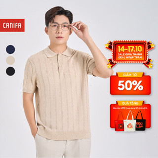 Áo len polo nam CANIFA cổ bẻ cộc tay 8TE24W012