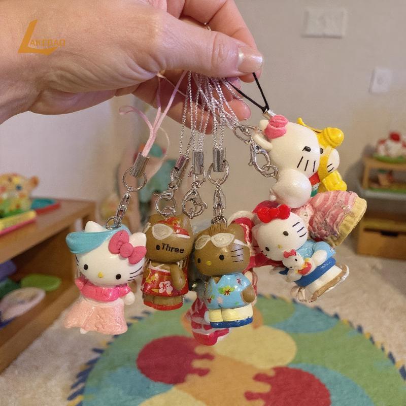 [LAKEBAO] Móc khóa Hello Kitty Hawaii Hello Kitty Charm Mặt dây chuyền Móc khóa Trang sức dành cho n