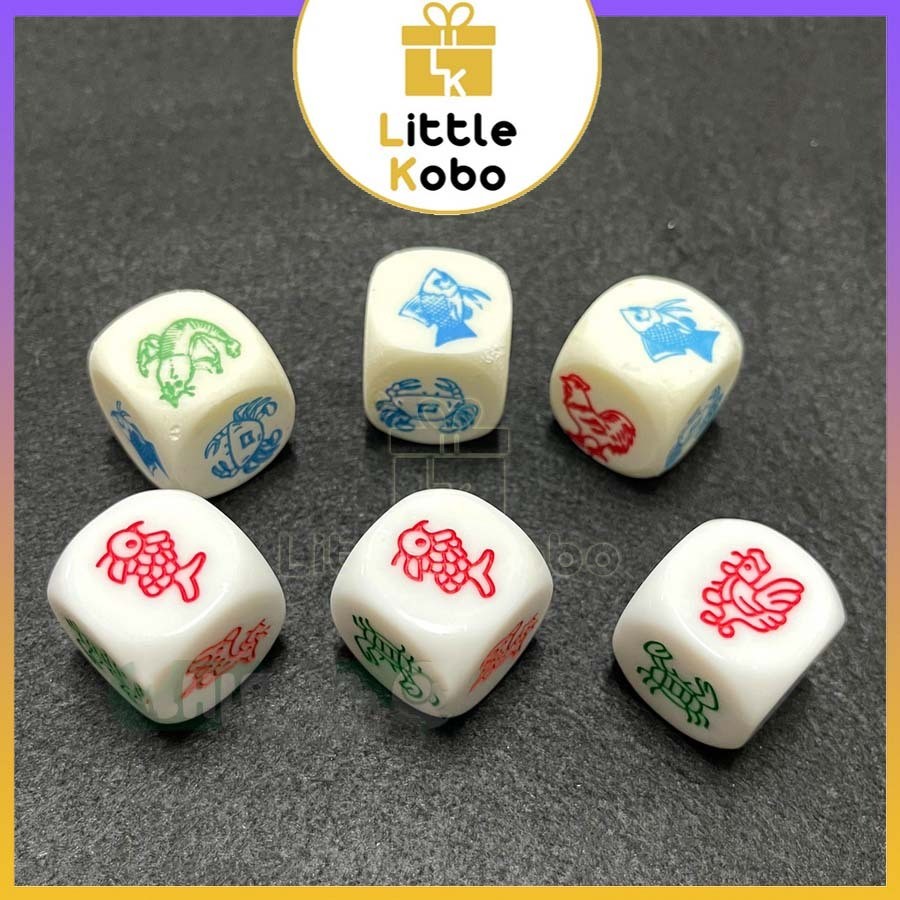 [Hột Đá] Bầu Cua Tôm Cá Hạt Đá Loại To 25mm Hạt Nhựa Rẻ Bền Đẹp Đồ Chơi Trẻ Em - Little Kobo (Nhân V