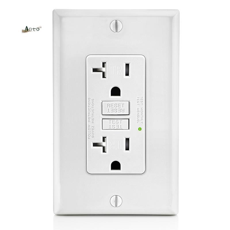 GFCI Outlet 20A, Thụ thể điện GFI có đèn báo LED, Bộ ngắt mạch đứt gãy mặt đất chống Tamper 20A