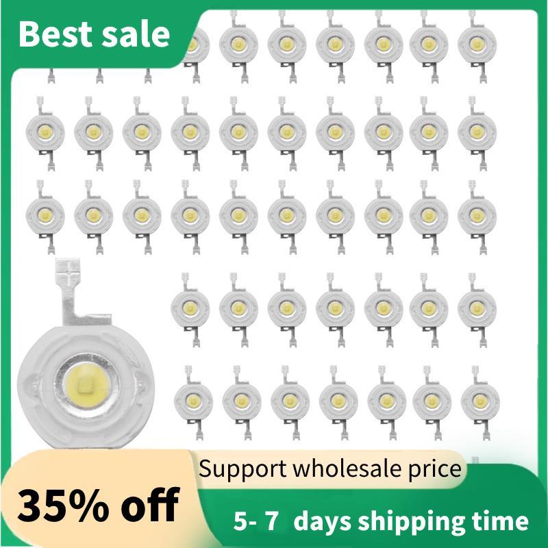 Bộ 50 1W Diode Công Suất Cao Trắng Mát Hạt Led 1 Watt Chip Đèn 3V-3.4V