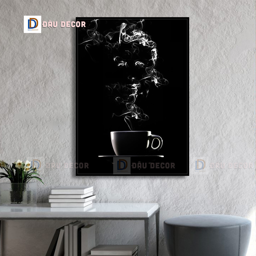 Đậu Decor D1 Các mẫu tranh canvas trắng đen caffe, homestay,  tranh  quán caffe và homestay 2026