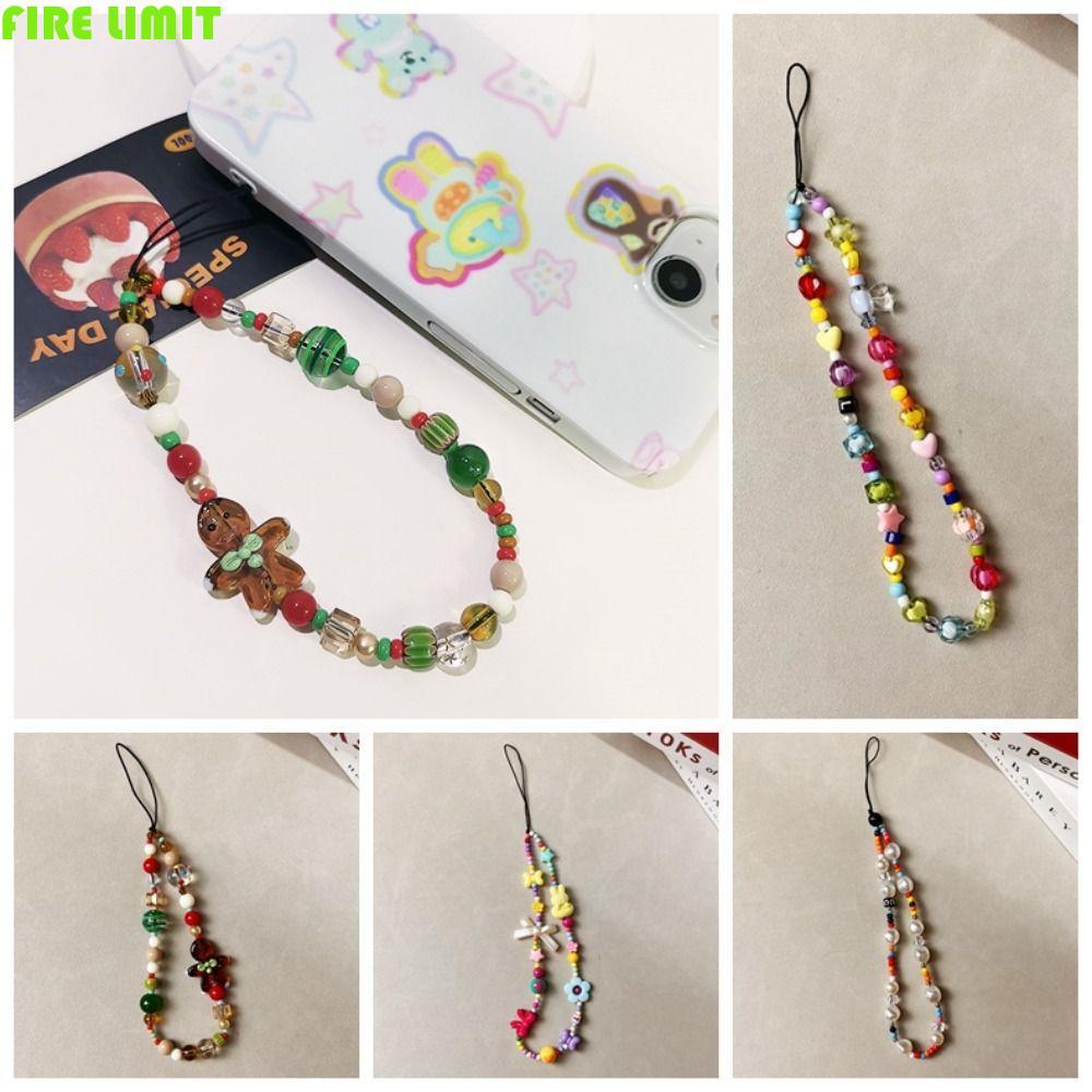 FIRE LIMIT Gingerbread Man Mặt dây chuyền điện thoại, Giáng sinh Gingerbread Man Dây buộc bánh gừng,