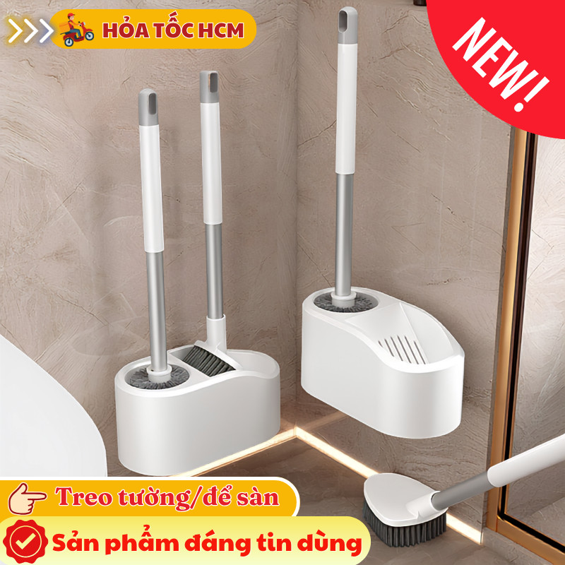 Bộ Bàn Chải Toilet LILY'S DECOR Đầu Chổi Mềm Có Hộp Đựng Chống Mùi Giữ Vệ Sinh Hiệu Quả