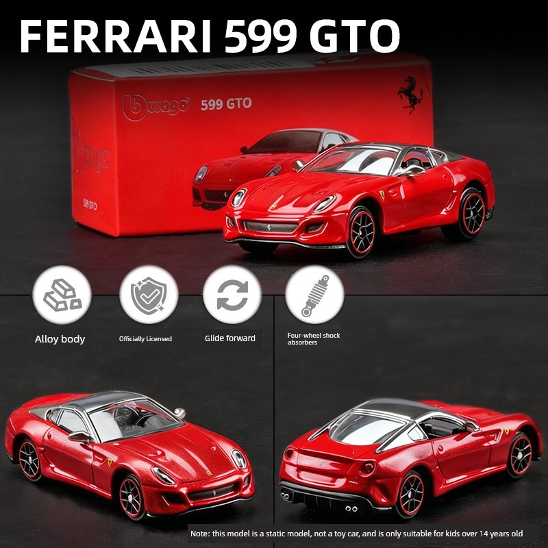 Kawei Ferrari 599GTO Xe Model 1: 64 Hợp Kim Xe Bộ Sưu Tập Mô Hình Mô Phỏng Mini Trang Trí Xe Hơi