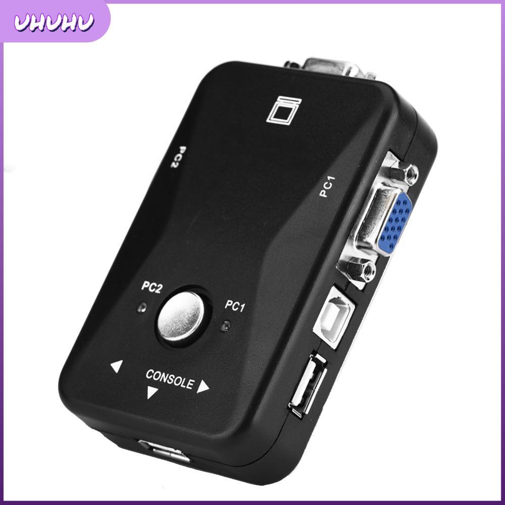 UHHUU USB 2.0 KVM Switch, 2 cổng VGA Giao diện VGA Hộp chuyển đổi thủ công, USB 2.0 Plug and Play US
