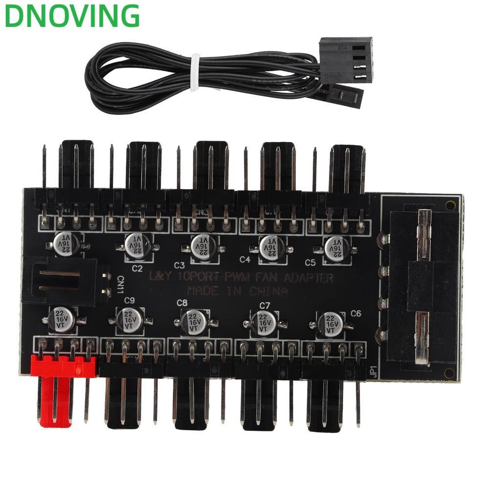 Hub quạt DNOVING, Hub quạt làm mát 12V 10 kênh, Hub quạt 4 chân thực PC