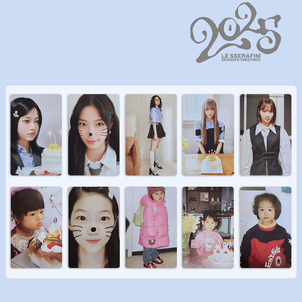 Le sserafim 2025 Lịch Để Bàn Photocard Thẻ Bé Serafim Nakamura Ichiba Sakura Yun Thẻ Trẻ Em