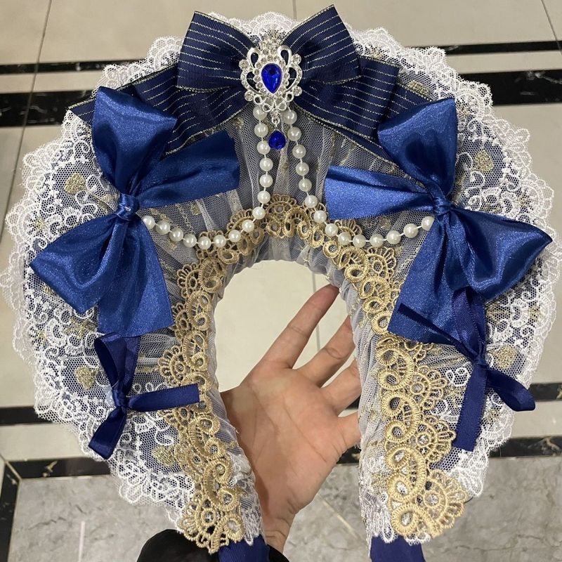 Ngọc Trai Giấc Mơ Bonnet Với Vương Miện Đá Quý lolita Mũ Nnt Mũ lolita Giữa Đá Quý Ngẫu Nhiên