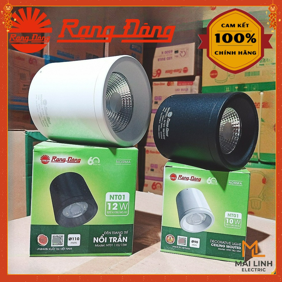 {Rạng Đông} Đèn Led ống bơ cao ốp nổi trần 10W-12W-15W -Đèn Lon Trang trí ban công -Mái hiên -Model 