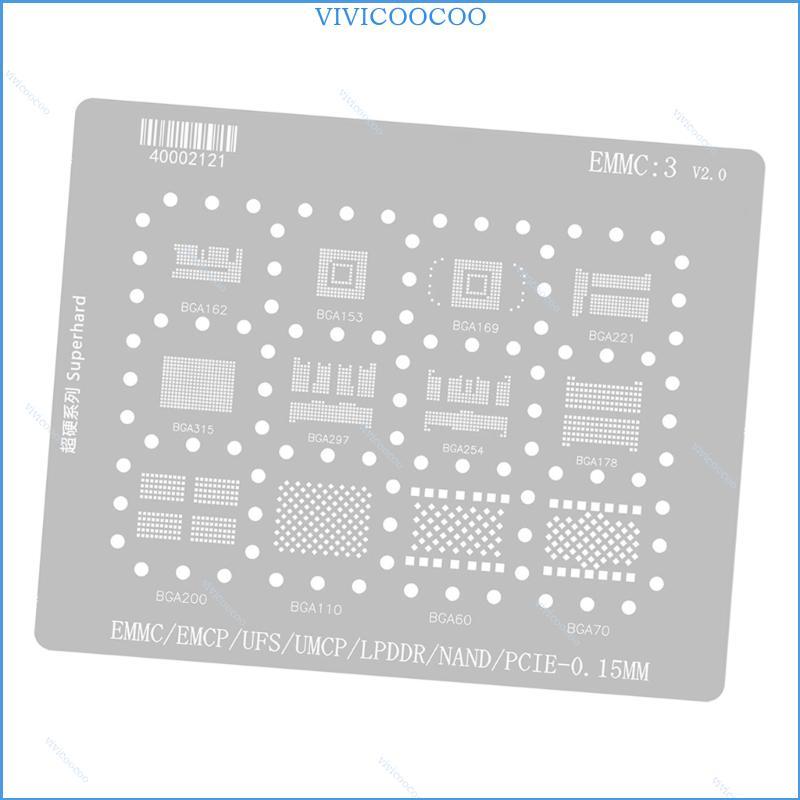 VIVI EMMC Reballing Tấm 0 15mm Tấm kim loại EMMC 3 cho BGA162 BGA153 Chip Work