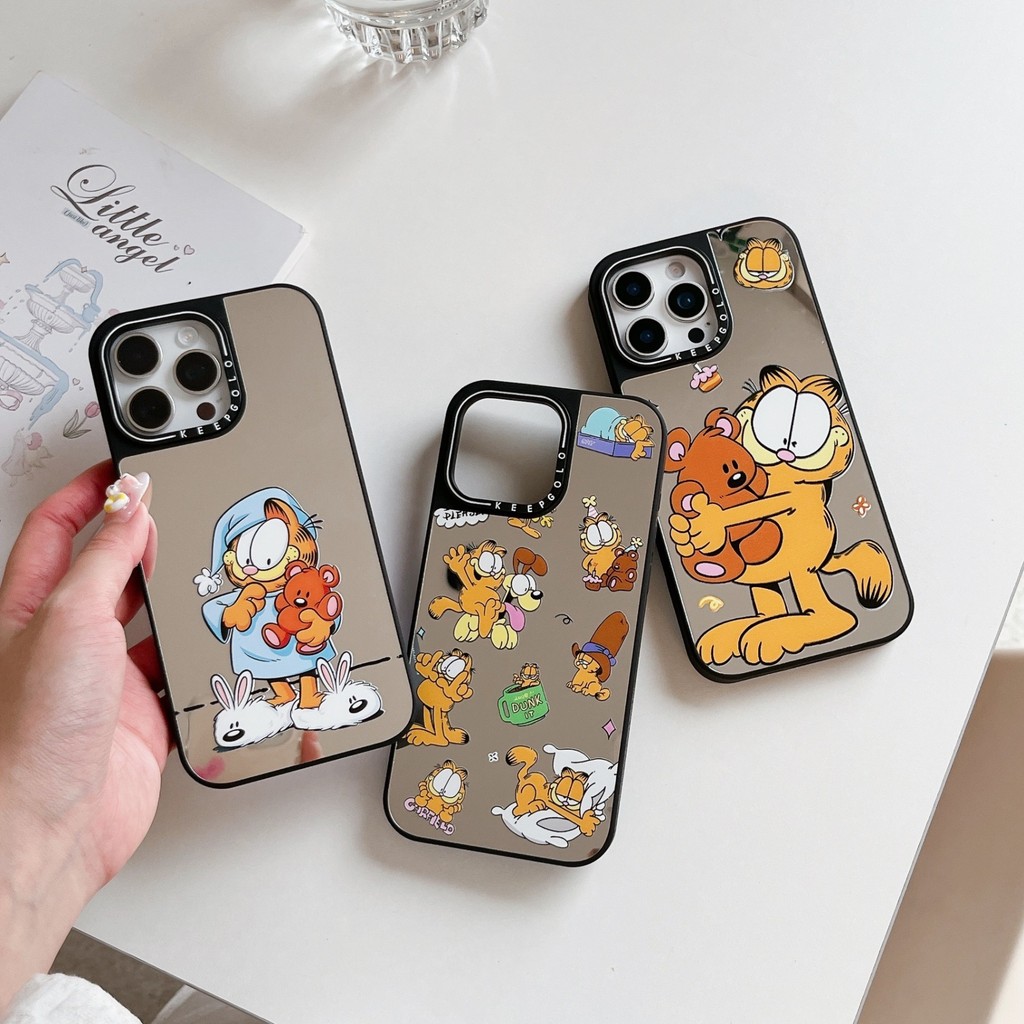 Ốp lưng iPhone 13/14/15/16/17 họa tiết Gấu Mèo Garfield, có phiên bản thường & tích hợp từ tính MagS