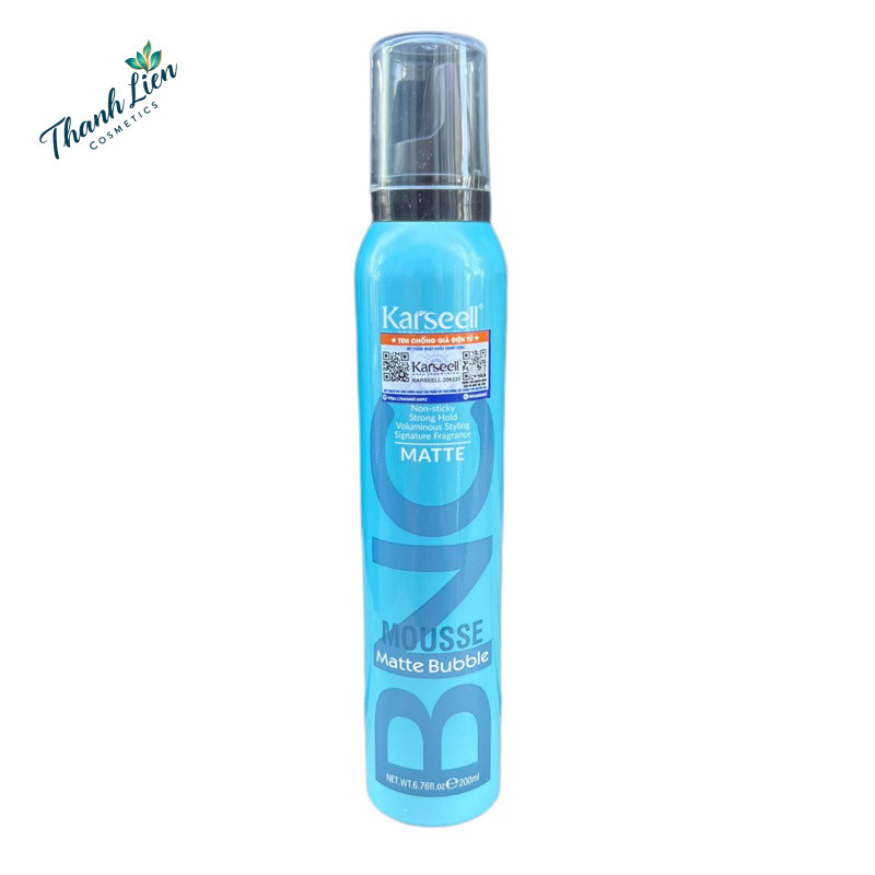 MOUSSE BỌT TẠO KIỂU TÓC KARSEELL BNC MATTE BUBBLE XANH 200ML .TL