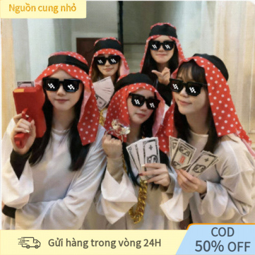 [COD] Bộ đồ đại gia Dubai 3 món, áo vest, kính, dây chuyền vàng, đẹp
