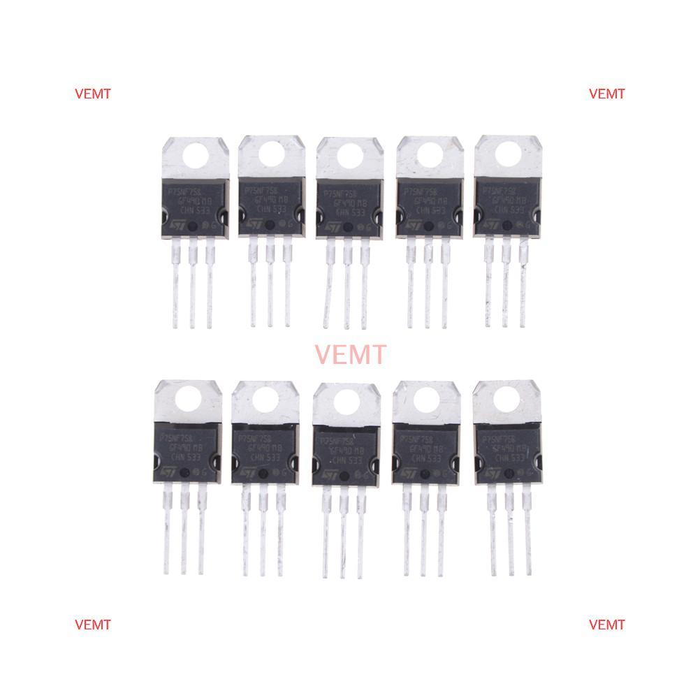 [VG] 10 CÁI P75NF75 P75N75 STP75NF75 TO-220 bóng bán dẫn MỚI