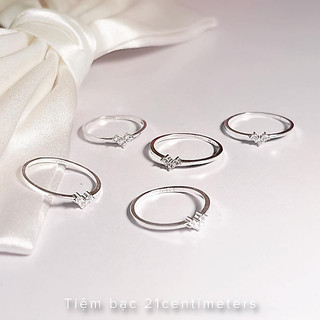 Nhẫn bạc Tim đá Nhẫn bạc Tiệm bạc 21Centimeters