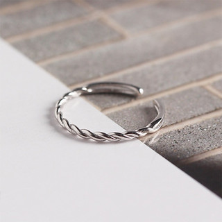 Nhẫn bạc nữ TLEE xoắn basic cá tính Freesize TLEE JEWELRY A0282