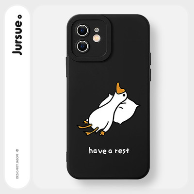 JURSUE Ốp lưng dễ thương đẹp hoạt hình độc lạ ngộ nghĩnh nữ chống sốc chống bẩn mềm cho iPhone 17 Air 16 15 14 13 12 11 PRO MAX SE 2020 X XR XS ip 8 7 Plus kute MZ506888