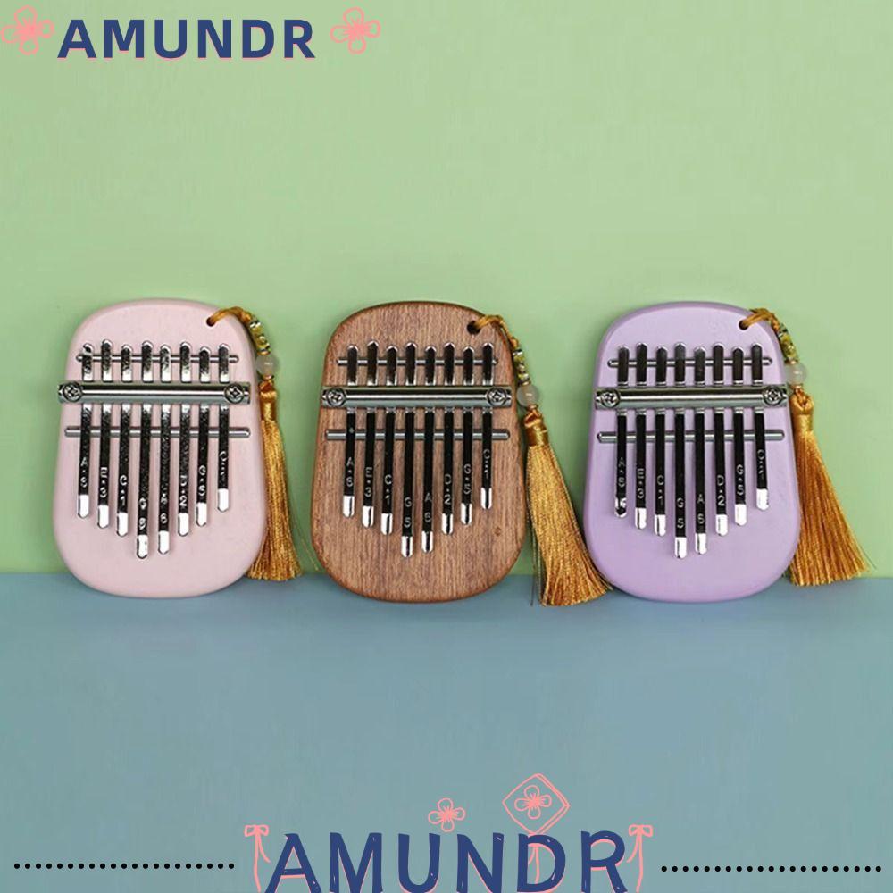 AMUNDR Mini Thumb Piano, Marimba Musical Beginners Kalimba Finger Thumb Piano, Di Động 8 Phím Mini T