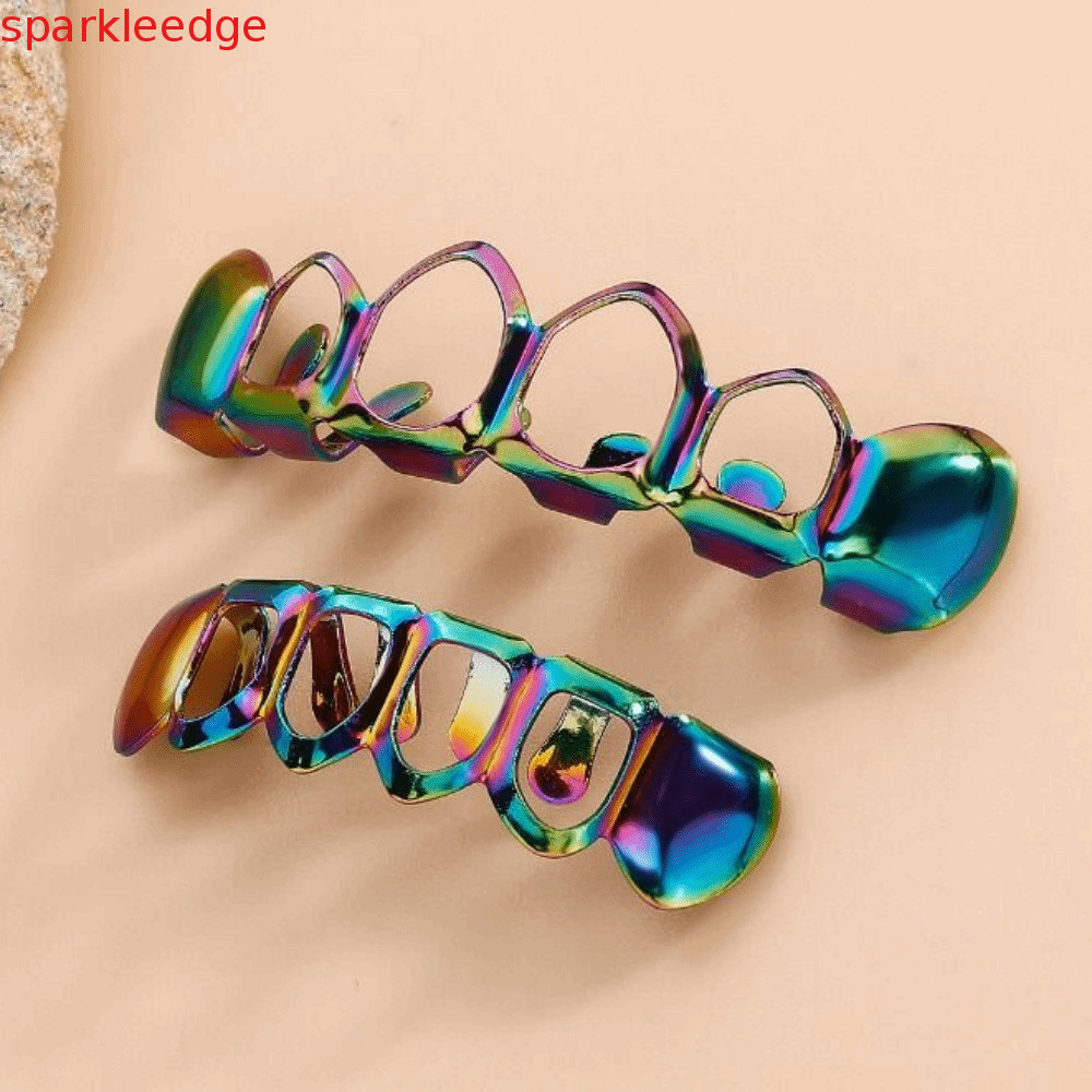 SPARKLEEDGE 2 Cái / bộ Lưới Nướng Nha Khoa, Hip Hop Classic Charm Răng Grillz, Punk Trang Sức Bóng T