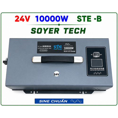BỘ CHUYỂN ĐỔI NGUỒN STE-B 24V-10000W SÓNG SINE CHUẨN LÊN 220V - SOYER TECH-STE-B 10000W MẪU MỚI
