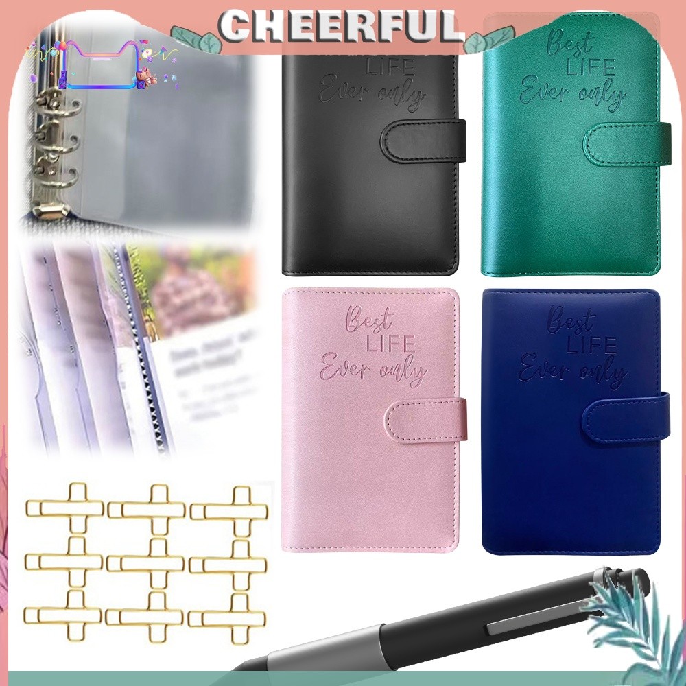 A6 PU Refillable 6 Ring Notebook Khóa từ tính Đóng cửa Mini Photocard Chất kết dính