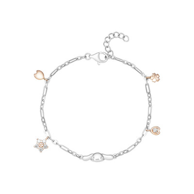 Lắc tay Bạc đính đá PNJ ❤️ Cinnamoroll It's Blooming Time XM00H000019