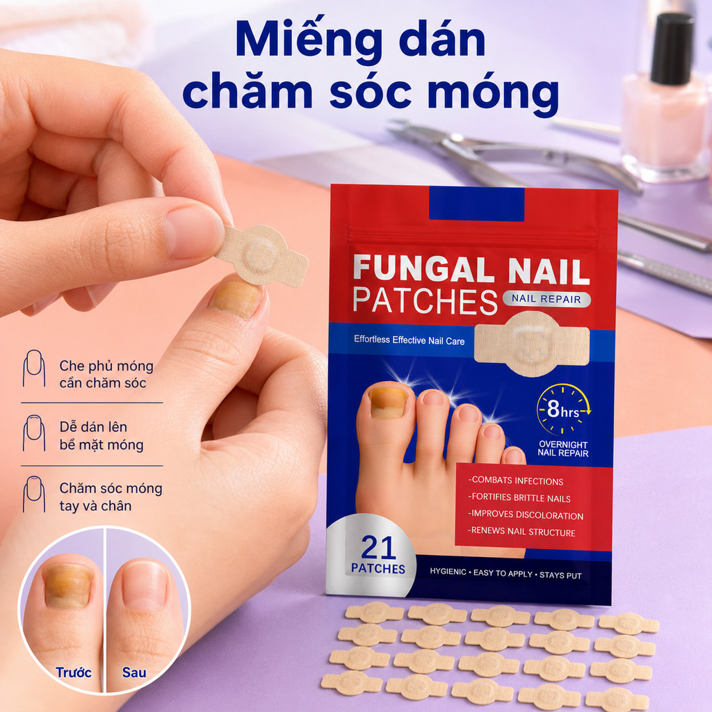 Miếng dán móng Ximonth với Glycerin, dễ đặt lên bề mặt móng, hỗ trợ che phủ và chăm sóc móng tay, mó