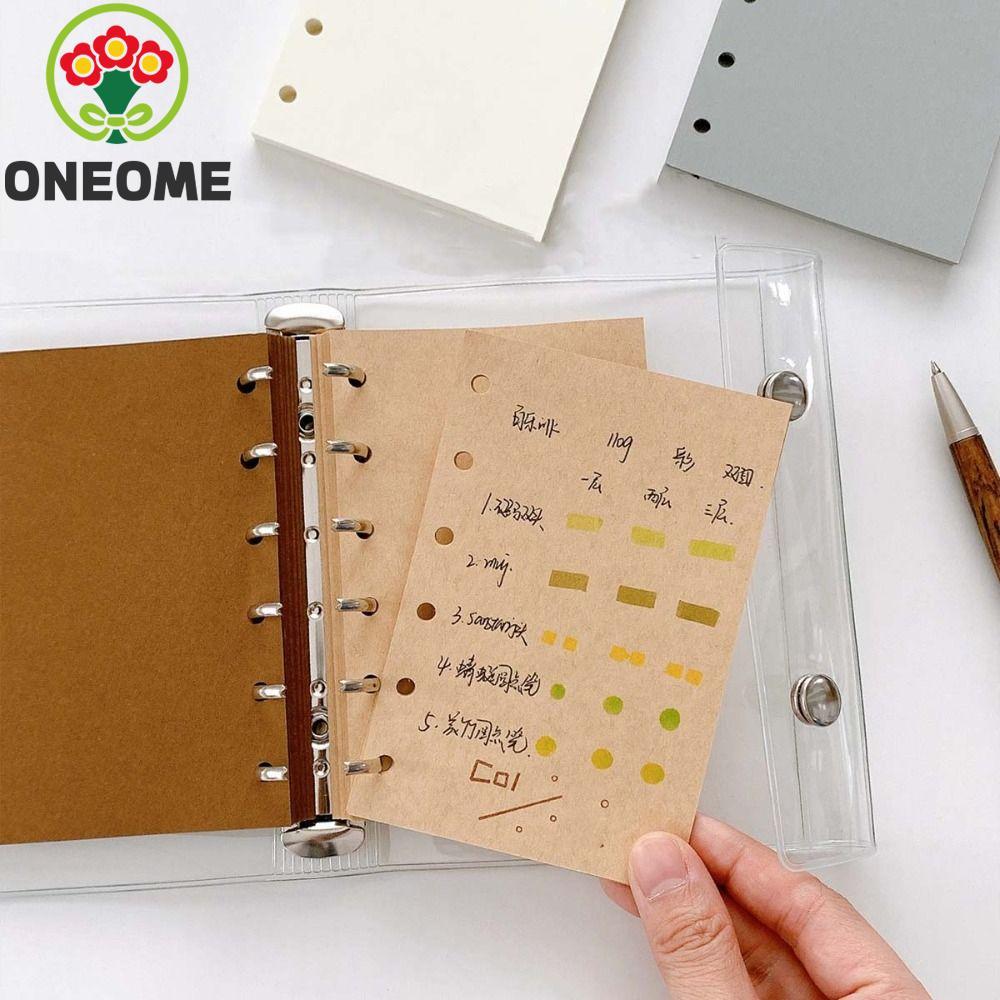 Giấy nạp lại máy tính xách tay rời ONEOME A7, 6 lỗ 50 tờ Trang giấy kết dính nạp lại bên trong, Thẻ 