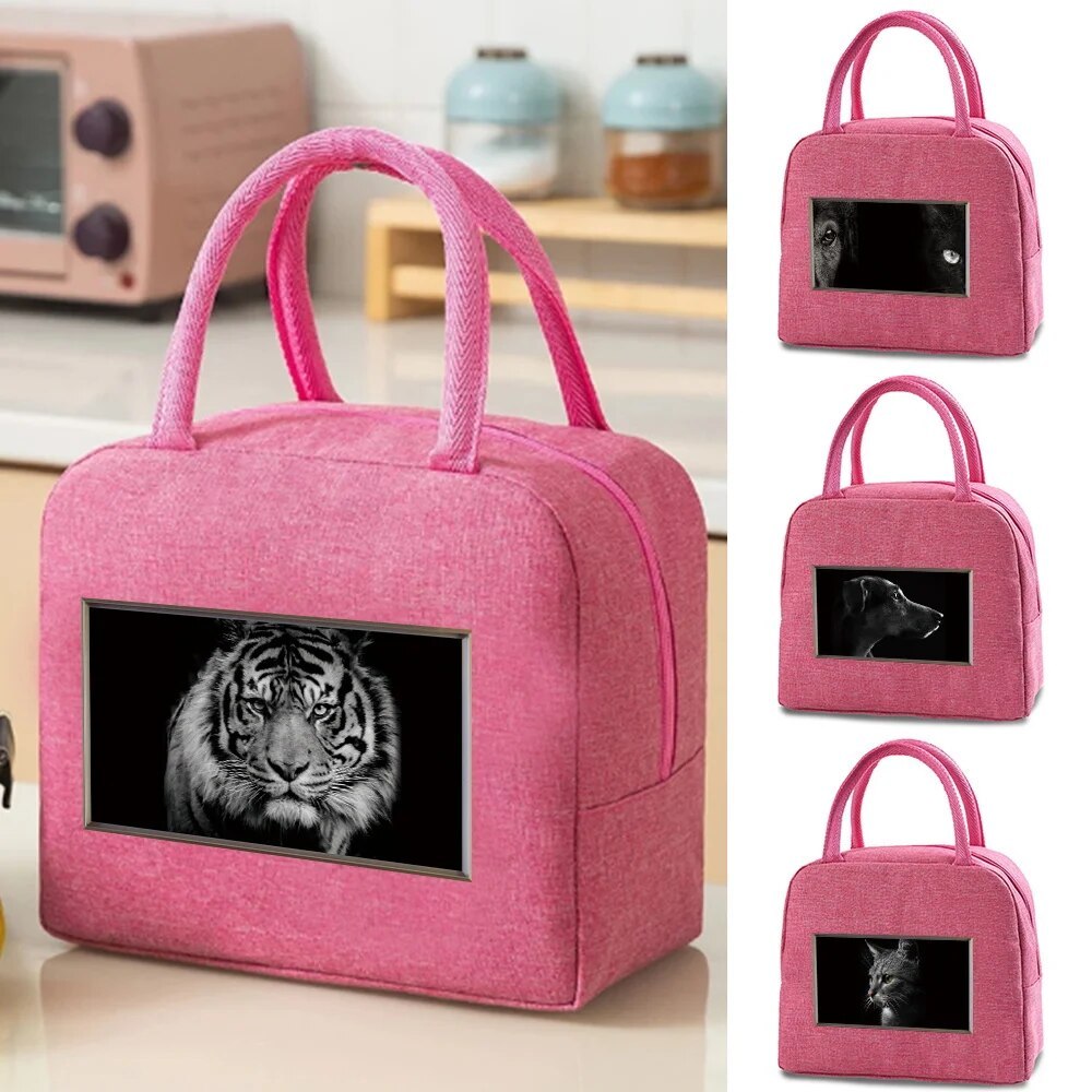 Lunch Bag For Insulation Cold Lunch Box Thermal  Baby Food Bag Picnic Animal Arrangement Bag Set Bag